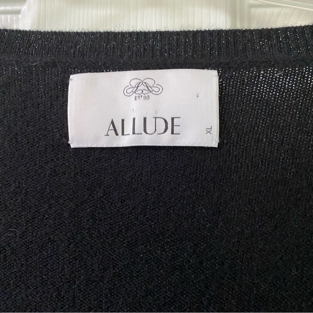 Allude 100% Cashmere Black V-Neck Pullover Womens Size XL Eco-Friendly Sweater - Picture 10 of 12